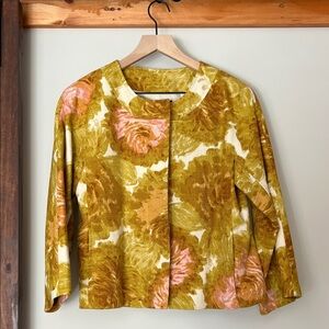 Talbots Yellow and Pink Floral Jacket Size 6